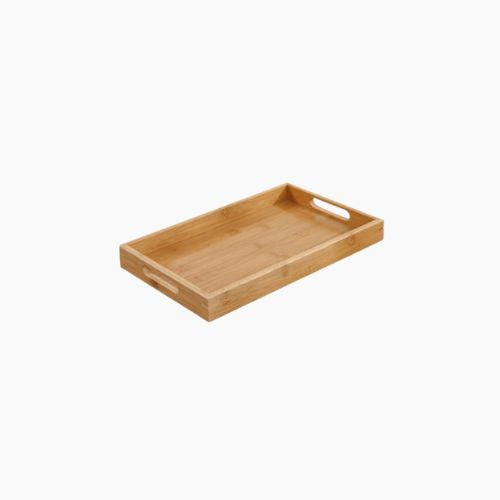 Bamboo Organizer Tray with Handles - Wide Utensil Drawer Storage Solution