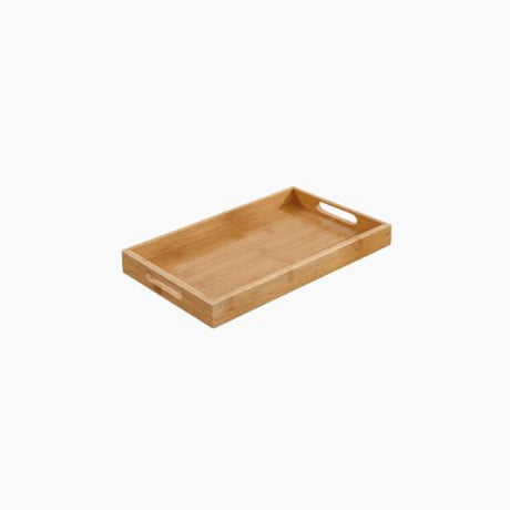 Bamboo Organizer Tray with Handles - Wide Utensil Drawer Storage Solution