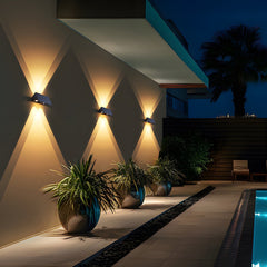Solar outdoor wall light detail view 7 showing finish and construction