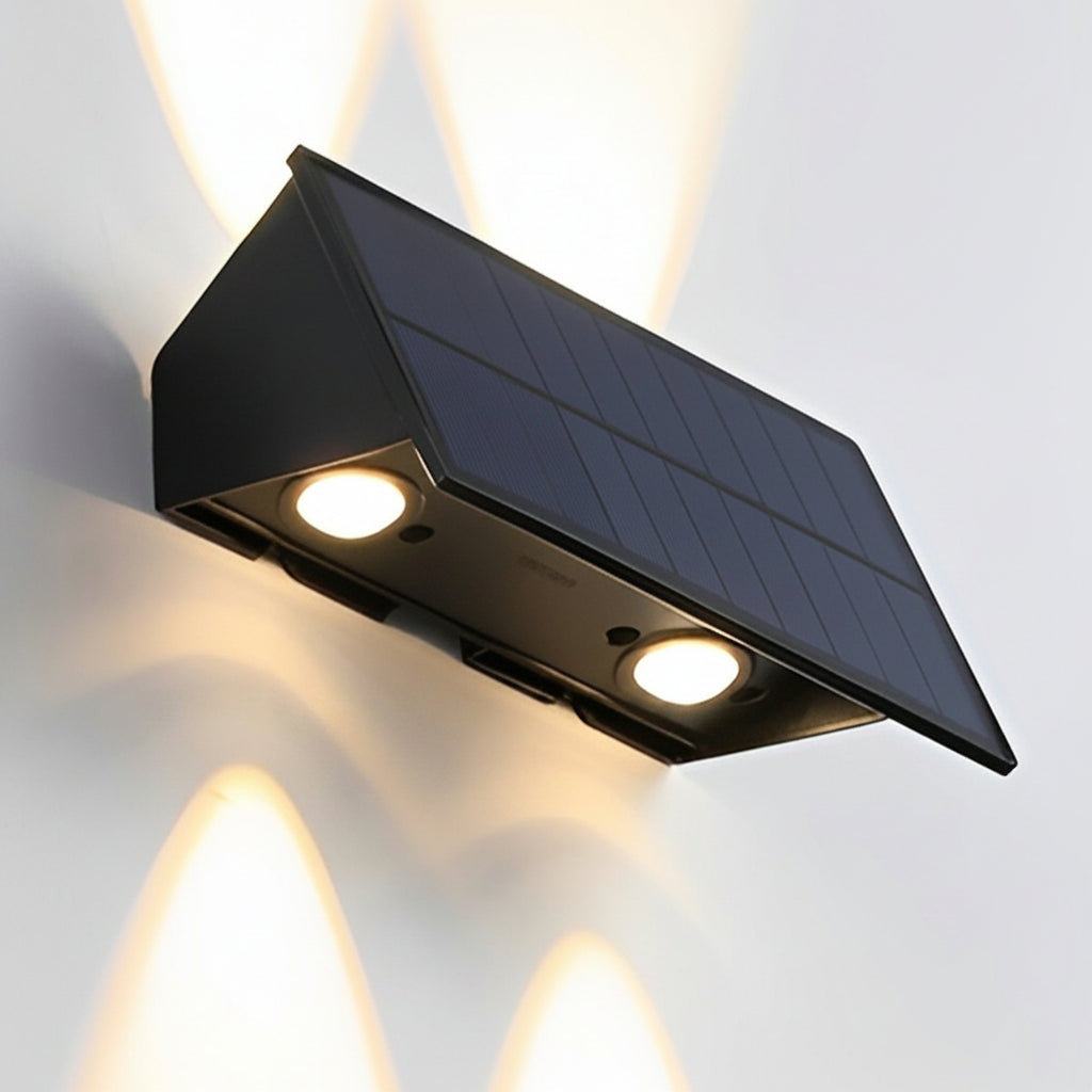 Solar outdoor wall light detail view 10 showing finish and construction