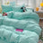 Solid Cotton Bed Linen - 4 - Piece Cotton Sheet Set with Duvet Cover - Hurbane Home