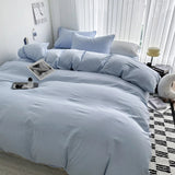 Solid Cotton Bedding Set - Soft Duvet Cover Sheet and Pillowcases - Hurbane Home