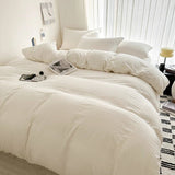 Solid Cotton Bedding Set - Soft Duvet Cover Sheet and Pillowcases - Hurbane Home