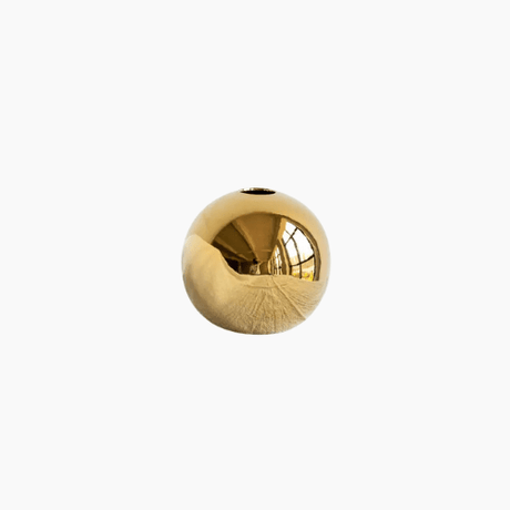 Spherical Vase – Gold Plated Ceramic Tabletop Flower Display Decor - Hurbane Home