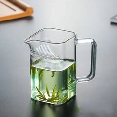 Square Glass Water Pitcher with Fruit Infuser for Fresh, Flavorful Beverages - Fruit Infusion pitcher - Hurbane Home