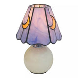 Stained glass table lamp with ceramic base alternative angle view 1