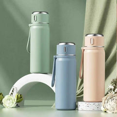 Stainless Steel 600ml Thermal Water Bottle Leakproof Travel Mug - Hurbane Home