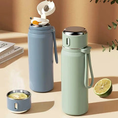 Stainless Steel 600ml Thermal Water Bottle Leakproof Travel Mug - Hurbane Home
