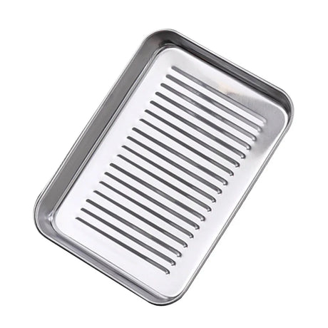 Stainless Steel Baking Tray – Large Rectangular Oven Safe Pan.