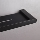 Stainless Steel Bathroom Rack – Black Wall Mounted Shelf with Towel Bar - wall mounted bathroom shelf - Hurbane Home