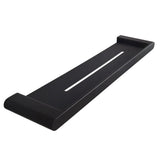 Stainless Steel Bathroom Rack – Black Wall Mounted Shelf with Towel Bar - wall mounted bathroom shelf - Hurbane Home