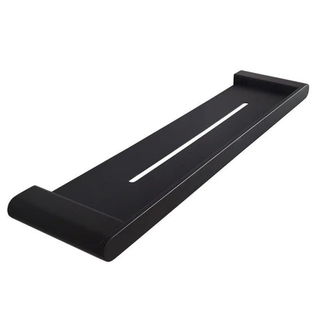 Stainless Steel Bathroom Rack – Black Wall Mounted Shelf with Towel Bar - wall mounted bathroom shelf - Hurbane Home