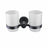 Stainless Steel Double Toothbrush Tumbler Holder - Wall Mounted Organizer - Wall Mounted Toothbrush Holder - Hurbane Home