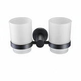 Stainless Steel Double Toothbrush Tumbler Holder - Wall Mounted Organizer - Wall Mounted Toothbrush Holder - Hurbane Home