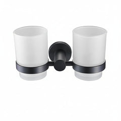 Stainless Steel Double Toothbrush Tumbler Holder - Wall Mounted Organizer - Wall Mounted Toothbrush Holder - Hurbane Home