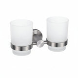 Stainless Steel Double Toothbrush Tumbler Holder - Wall Mounted Organizer - Wall Mounted Toothbrush Holder - Hurbane Home