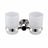 Stainless Steel Double Toothbrush Tumbler Holder - Wall Mounted Organizer - Wall Mounted Toothbrush Holder - Hurbane Home