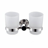 Stainless Steel Double Toothbrush Tumbler Holder - Wall Mounted Organizer - Wall Mounted Toothbrush Holder - Hurbane Home