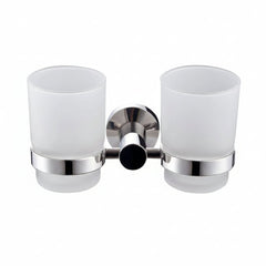 Stainless Steel Double Toothbrush Tumbler Holder - Wall Mounted Organizer - Wall Mounted Toothbrush Holder - Hurbane Home