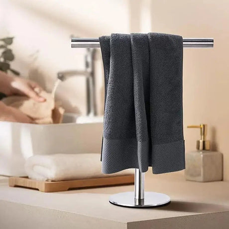 Stainless Steel Freestanding Towel Rack - Durable Countertop Organizer for Bathrooms - countertop towel rack - Hurbane Home