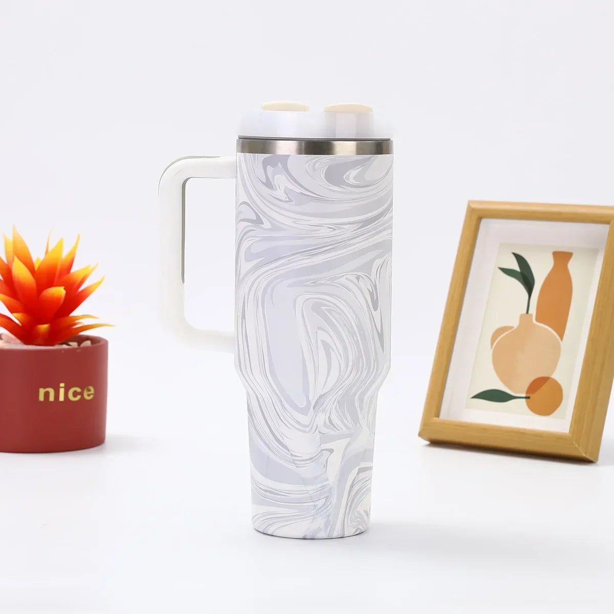 Stainless Steel Insulated Tumbler - Double Wall Vacuum Thermos for Travel - Stainless Steel Tumbler - Hurbane Home