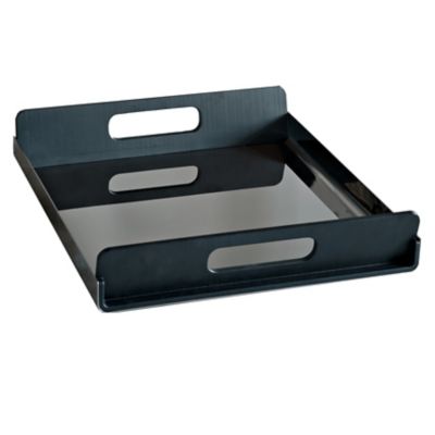 Stainless steel rectangular serving tray with polished surface