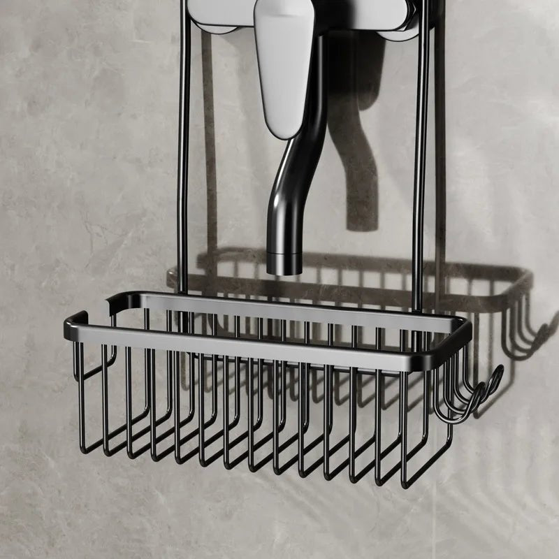 Stainless Steel Shower Caddy – No - Drill Wall - Mounted Bathroom Organizer - Hurbane Home
