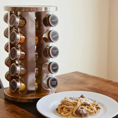 Stainless Steel Spice Rack - 20 Jar Rotating Countertop Organizer - Rotating Spice Rack - Hurbane Home