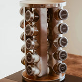 Stainless steel spice rack with 20 jars