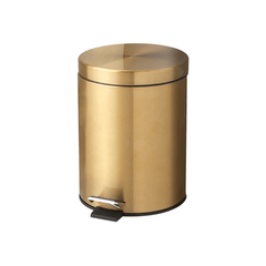 Stainless Steel Trash Can - Half Round Bin with Foot Pedal Lid for Bedroom - Stainless Steel Garbage Can - Hurbane Home