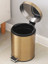 Stainless Steel Trash Can - Half Round Bin with Foot Pedal Lid for Bedroom - Stainless Steel Garbage Can - Hurbane Home