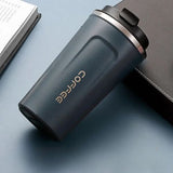 Stainless steel vacuum insulated mug with leak-proof lid