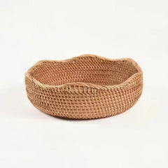 Storage Basket - Decorative Woven Rattan for Organizing & Stylish Home Decor - Wooven Storage Baskets - Hurbane Home