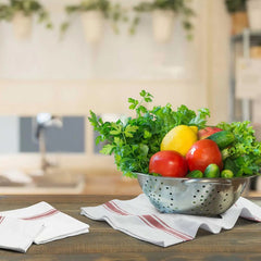 Stripe Kitchen Towels - 100% Cotton, Super Absorbent, Eco - Friendly Cleaning Cloths - 100 Cotton Kitchen Towels - Hurbane Home