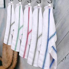 Stripe Kitchen Towels - 100% Cotton, Super Absorbent, Eco - Friendly Cleaning Cloths - 100 Cotton Kitchen Towels - Hurbane Home