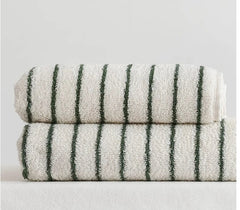 Striped Cotton Bath Towel – Soft & Absorbent Retro Bath Towel - Turkish Cotton Bath Towel - Hurbane Home