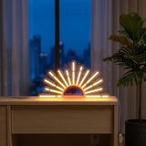 Orange Rising Sun Neon Bedroom Wall Light