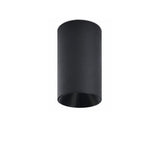 Black cylinder ceiling light with a black inner reflector