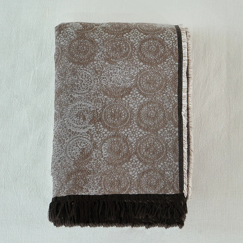 Tassel Blanket - Boho Cotton Throw for Cozy Home Decor with Tassels - Cotton Throw Blanket - Hurbane Home