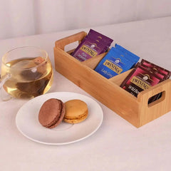 Tea Bag Organizer - Wooden Storage Box with Clear Lid for Easy Access - wooden tea bag organizer - Hurbane Home