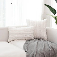 Textured Pillow Cover - Boho Design, Soft Cotton for Chic Home Décor - Boho Pillow Cover - Hurbane Home