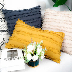 Textured Pillow Cover - Boho Design, Soft Cotton for Chic Home Décor - Boho Pillow Cover - Hurbane Home