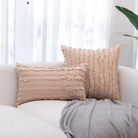 Textured Pillow Cover - Boho Design, Soft Cotton for Chic Home Décor - Boho Pillow Cover - Hurbane Home