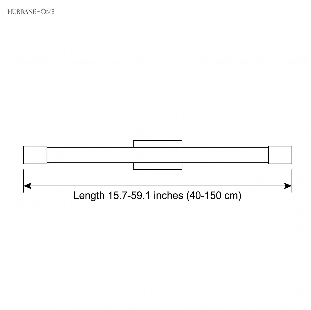Slim tube LED vanity light dimensions diagram