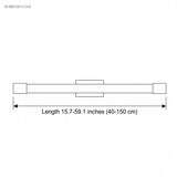 Slim tube LED vanity light dimensions diagram