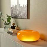 Round Glass Dimmable Wall Lamp Modern Donut LED Sconce