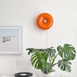 Round Glass Dimmable Wall Lamp Modern Donut LED Sconce