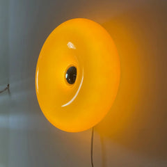 Round Glass Dimmable Wall Lamp Modern Donut LED Sconce