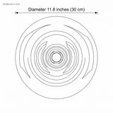 Line drawing of round donut glass wall light showing 11.8 inch (30 cm) diameter