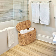 Toilet Paper Basket with Lid - Stylish Storage and Organization Solution - Toilet Paper Basket - Hurbane Home